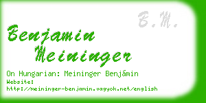 benjamin meininger business card